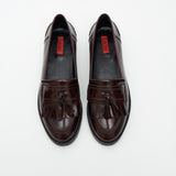 Ladies Flat Heel Loafer Shoes - R0830-1_Oxblood