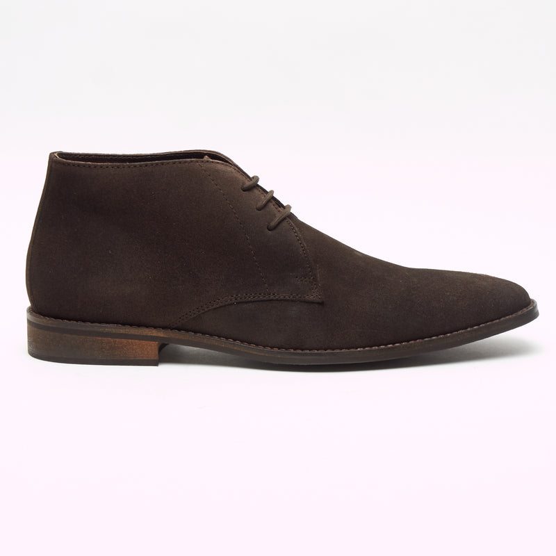 Mens Suede Ankle Boots - SF-251-Suede Brown