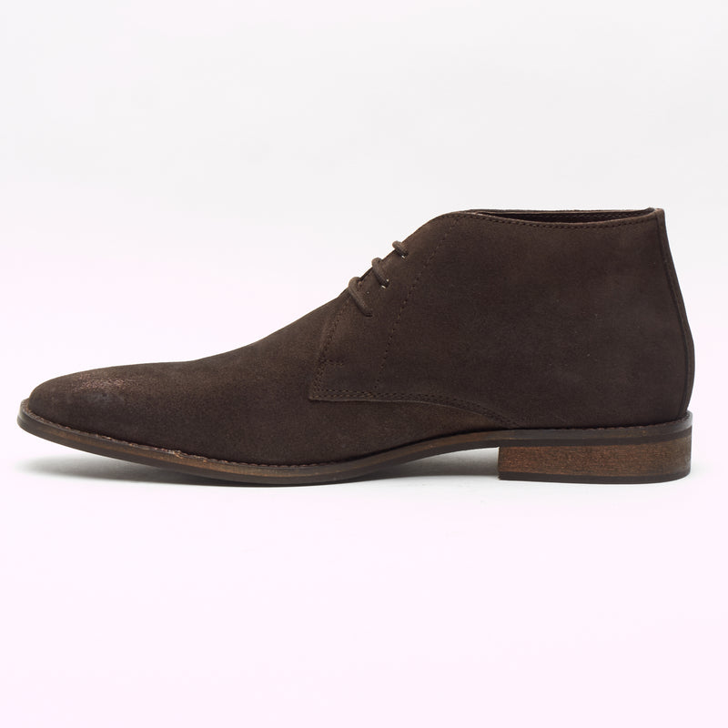 Mens Suede Ankle Boots - SF-251-Suede Brown