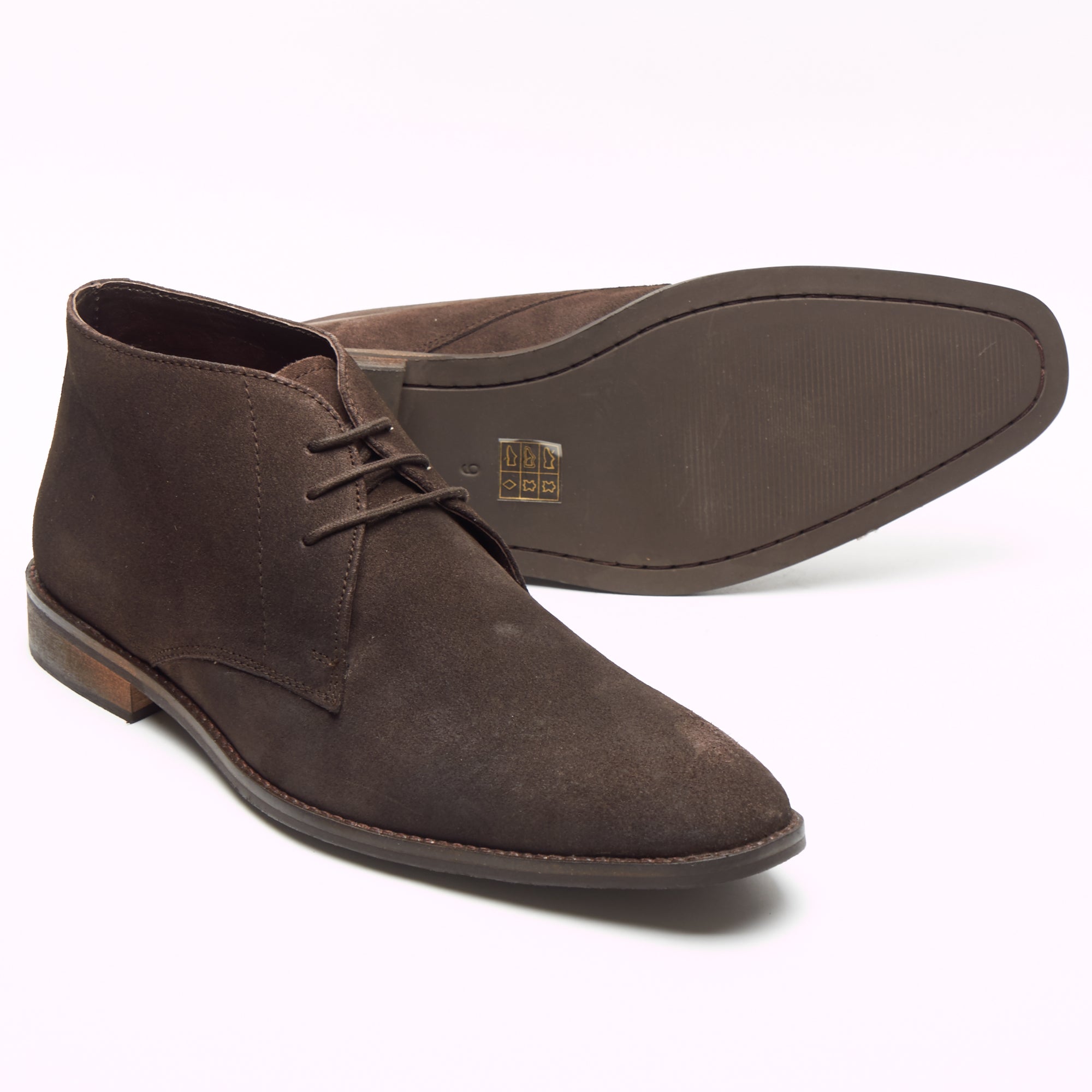 Mens Suede Ankle Boots - SF-251-Suede Brown