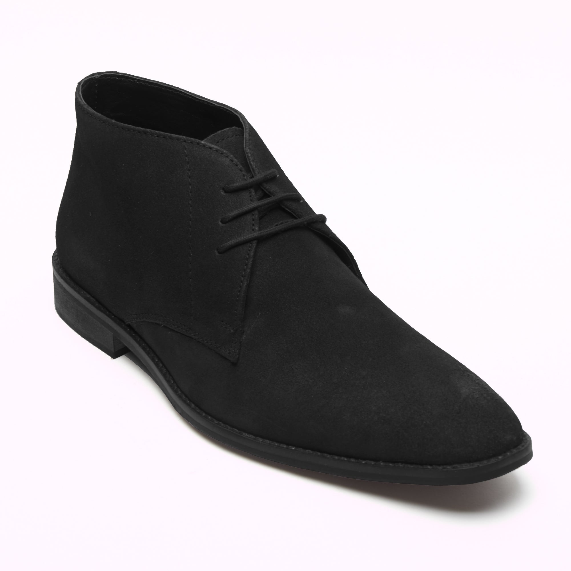 Mens Suede Ankle Boots - SF-251-Suede Black
