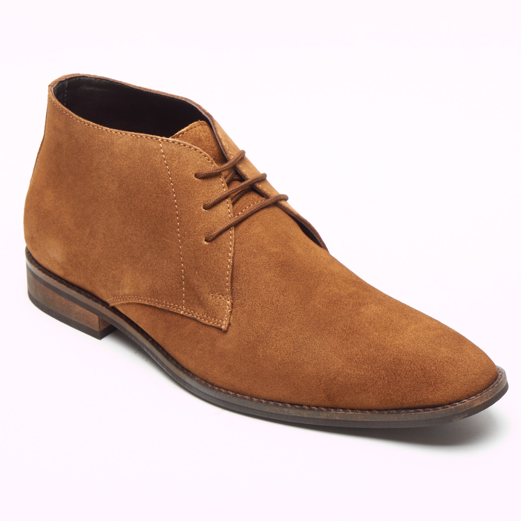 Mens Suede Ankle Boots - SF-251-Suede Tan