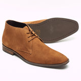 Mens Suede Ankle Boots - SF-251-Suede Tan