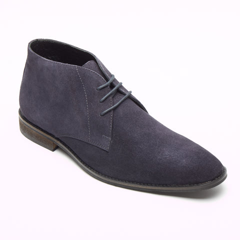 Mens Suede Ankle Boots - SF-251-Suede Navy