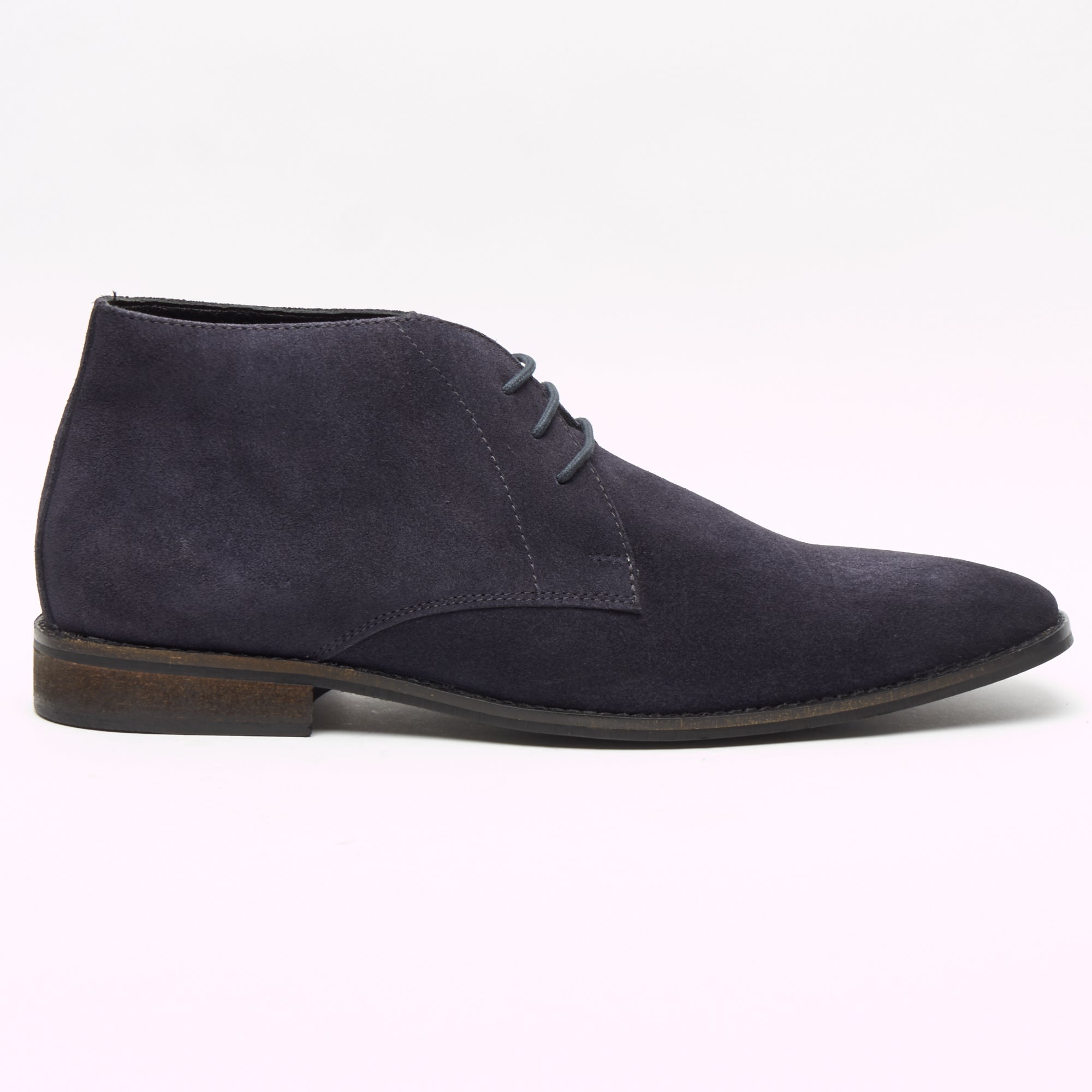 Mens Suede Ankle Boots - SF-251-Suede Navy