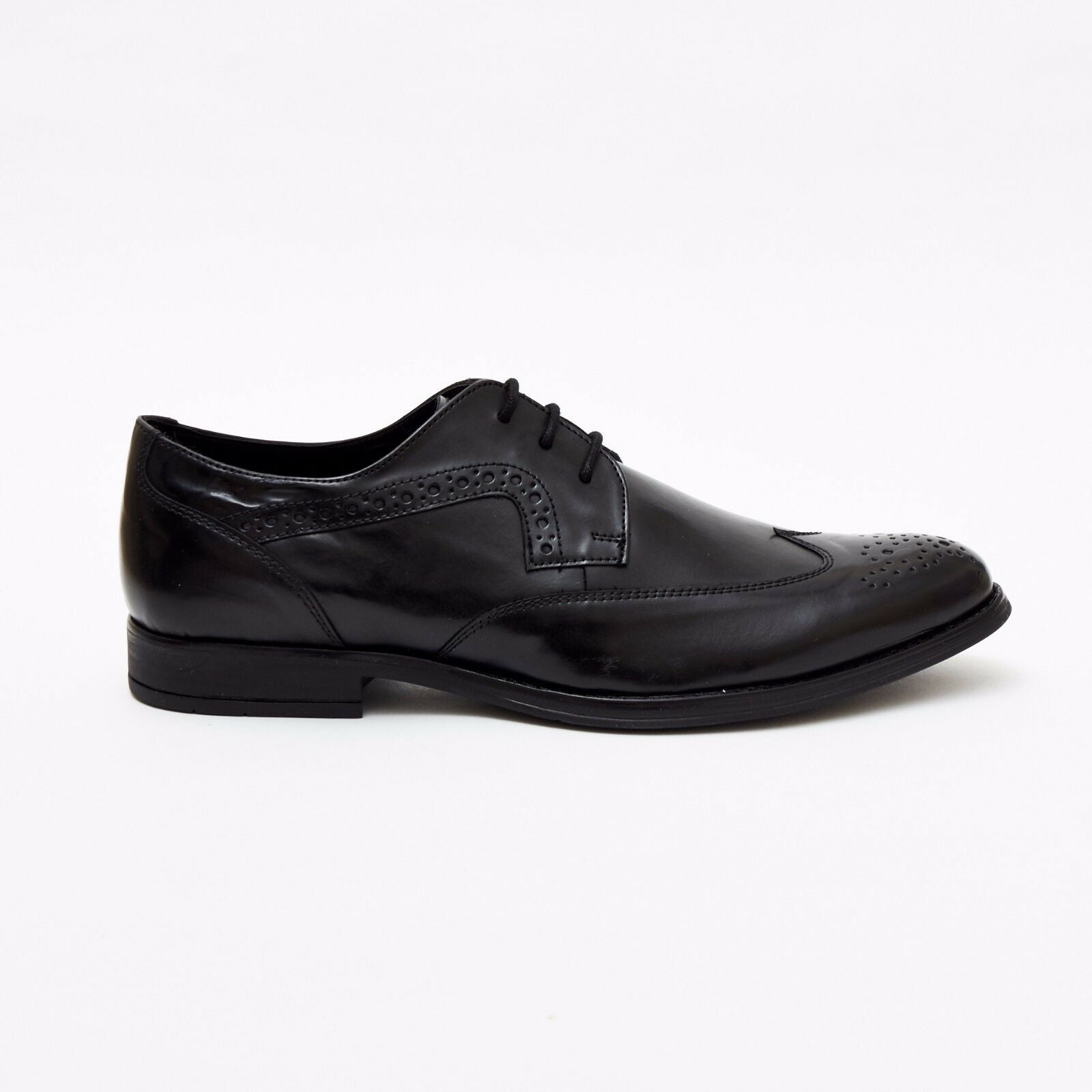 Mens Leather Brogue Classic Oxford Shoe - Black 24102