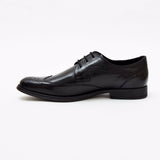 Mens Leather Brogue Classic Oxford Shoe - Black 24102