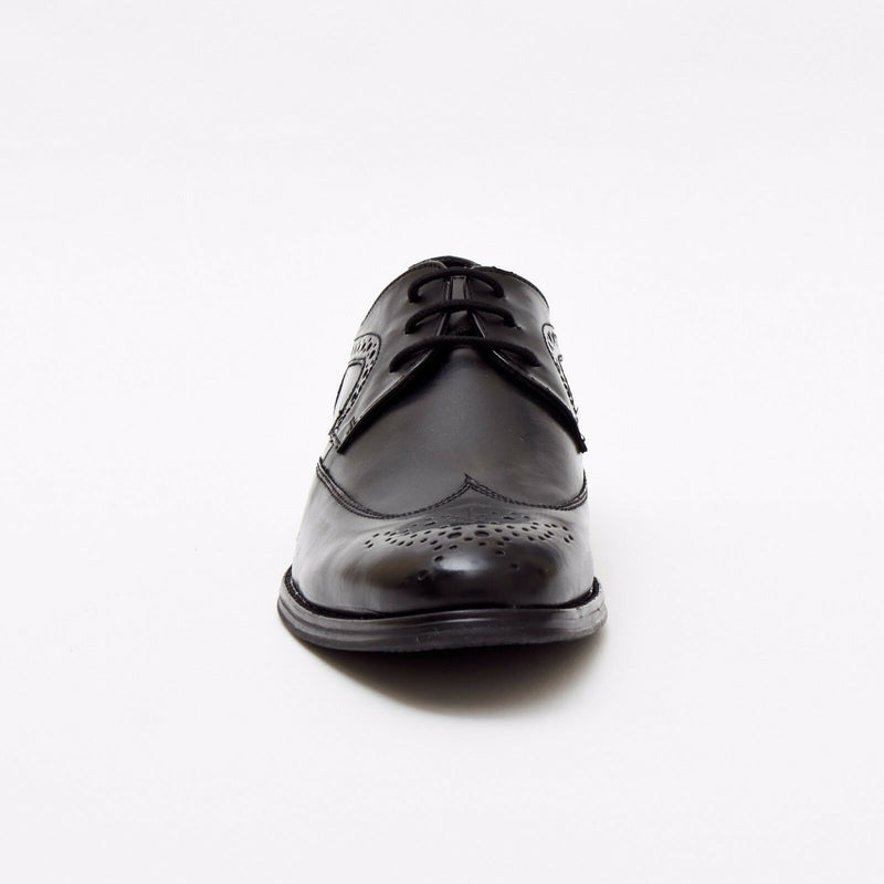 Mens Leather Brogue Classic Oxford Shoe - Black 24102