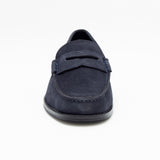 Mens Suede Casual Slip On Shoes - 17925_Navyblue Suede
