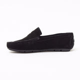 Mens Suede Casual Slip On Shoes - 4611-S_Black